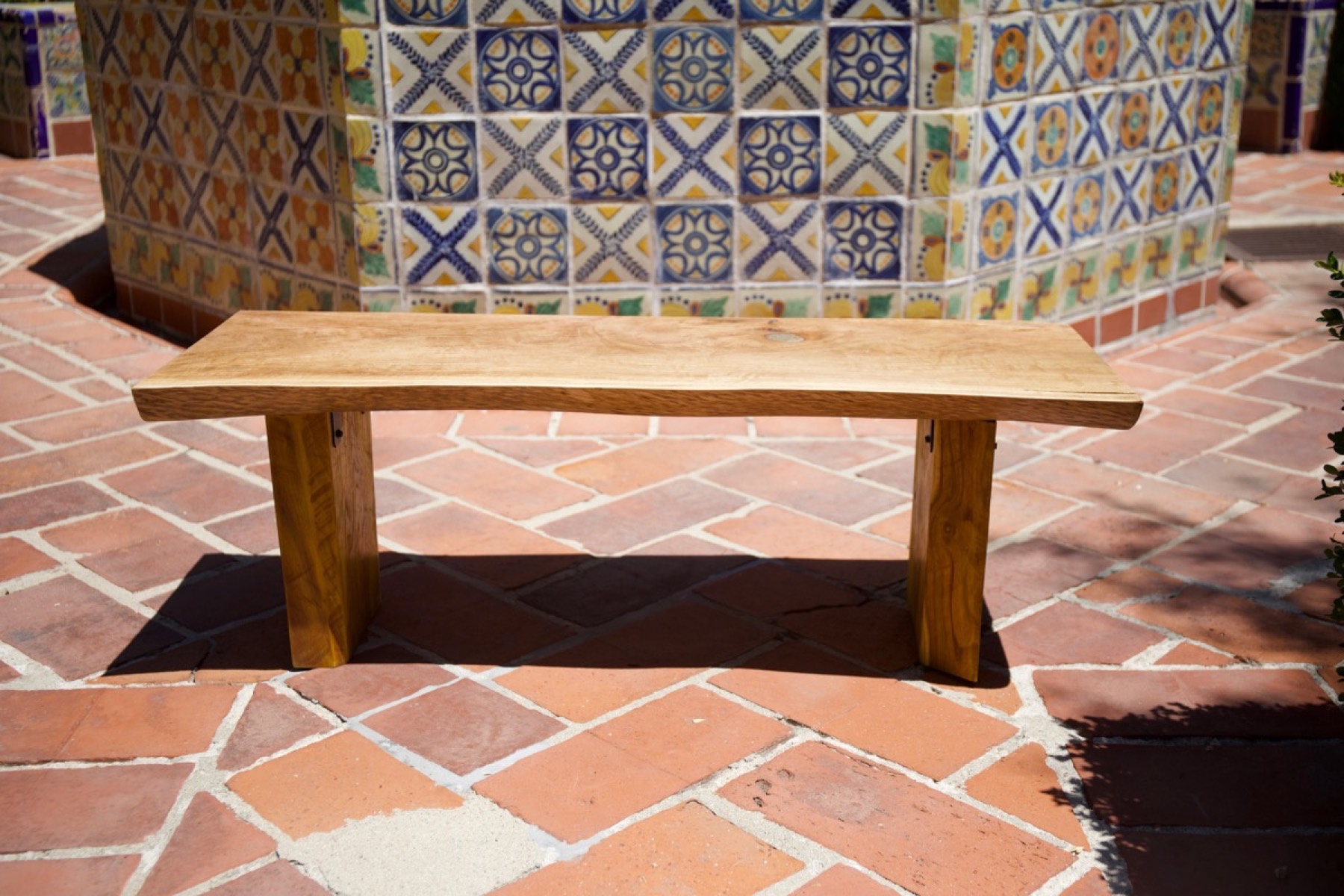 Solid eucalyptus wood bench